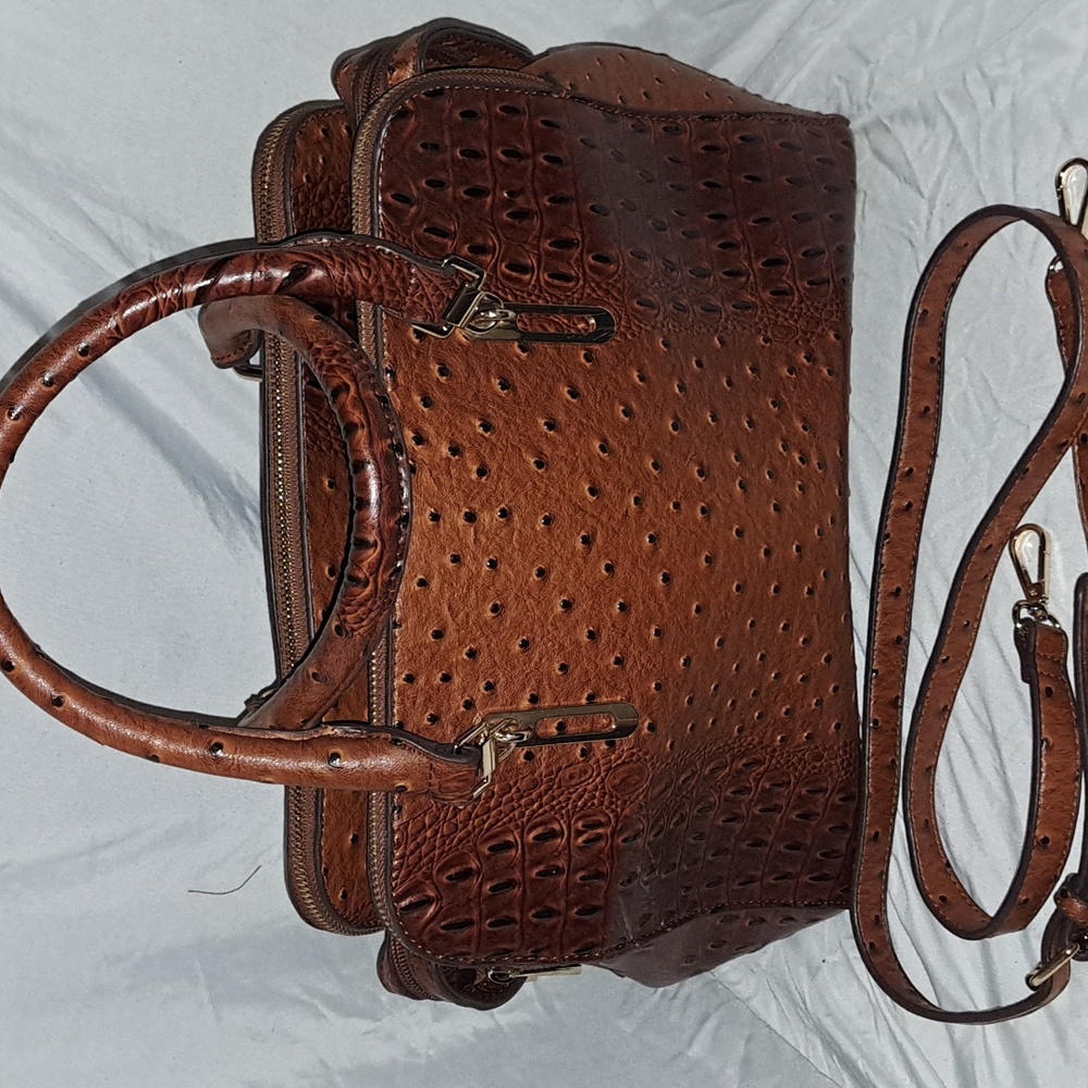 Brown Patent Leather Tote!
